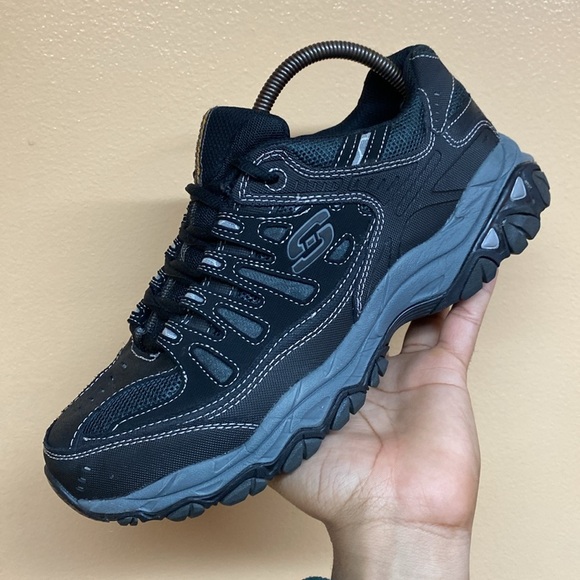 Skechers After Burn Memory Fit Sneakers “Black Charcoal” - Picture 13 of 16